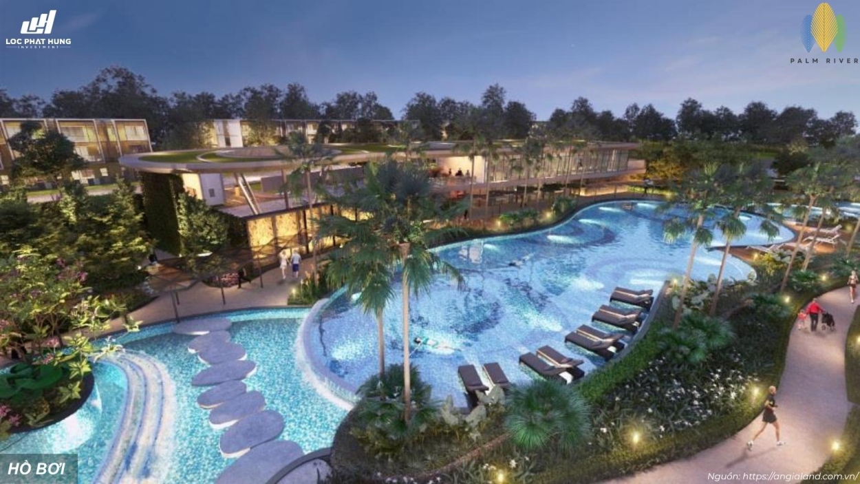 Hồ bơi tràn bờ phong cách resort tại Palm River Hồ bơi tràn bờ phong cách resort tại Palm River